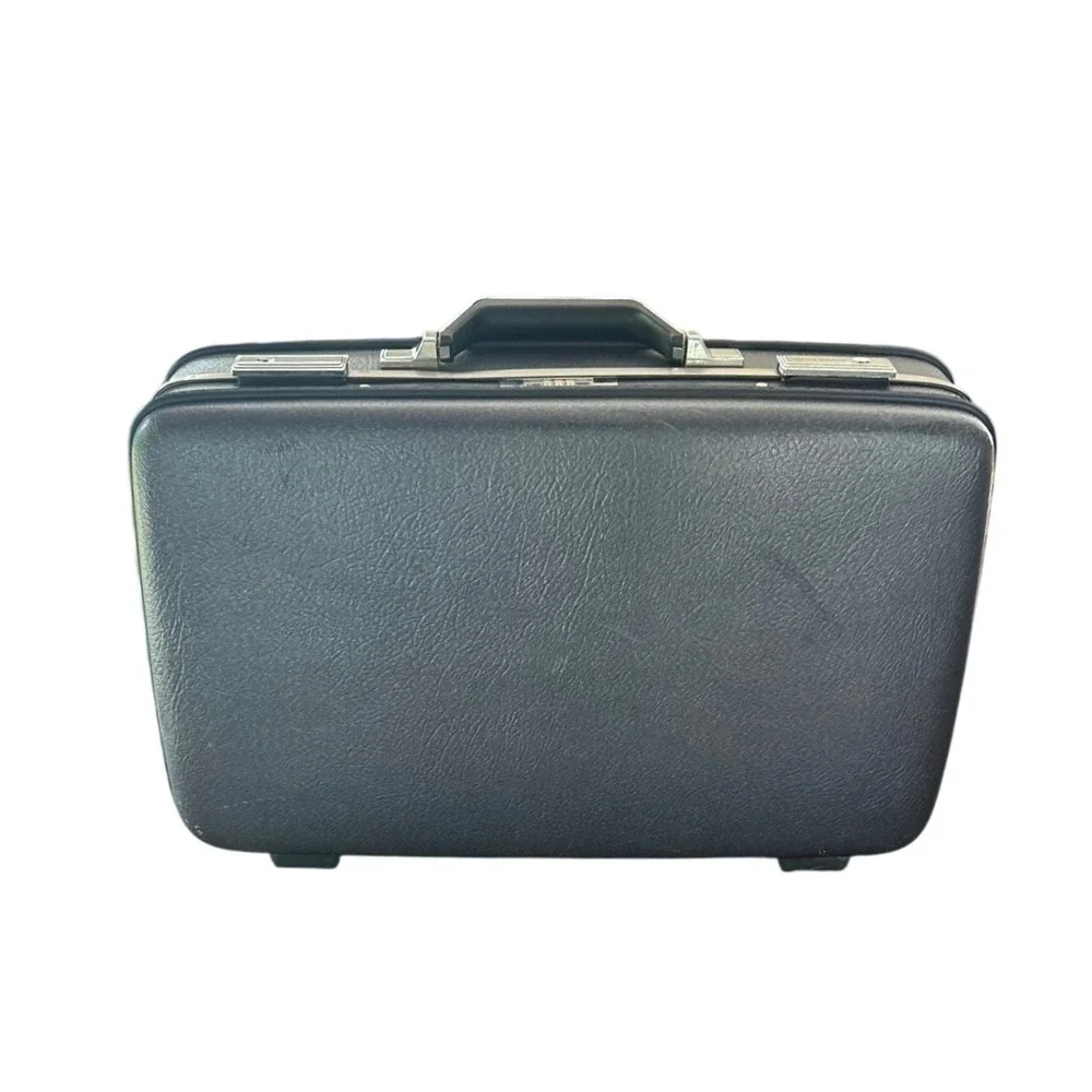 Vintage American Tourister Suitcase Luggage MCM Blue Hardshell Travel 70s 80s